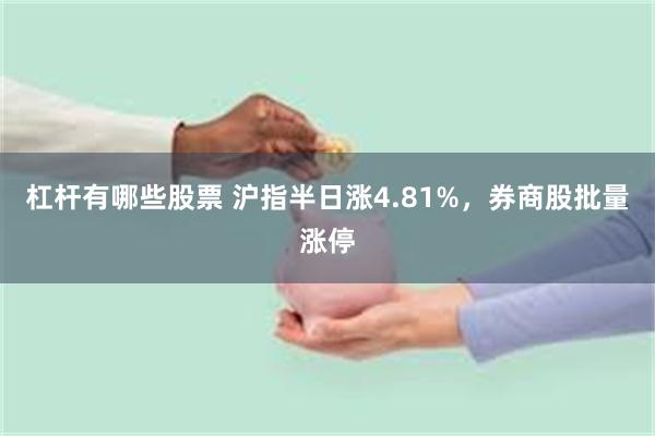 杠杆有哪些股票 沪指半日涨4.81%，券商股批量涨停